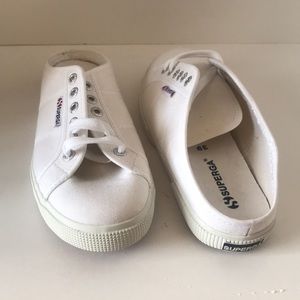 Superga, mule tennis shoe -white